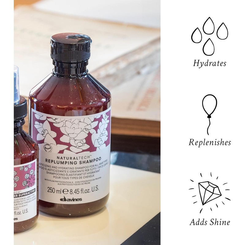 Davines Replumpling shampoo | Shampoo hidratante para cabello seco |