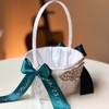Teal and White Wedding Flower Girl Basket and Ring Bearer