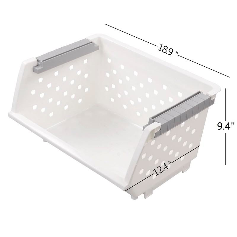 Afromy 3 Pcs Stackable Baskets for Pantry Organizers and Storage,
