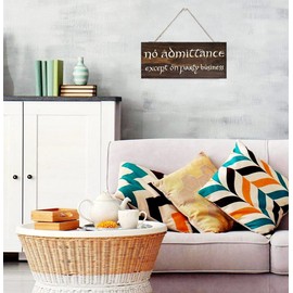 GIMIPATS wood sign of no admittance except on party business Lord Rings 6in x 12in Indoor, Outdoor Sign