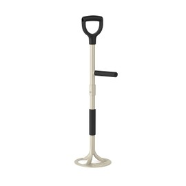 Tamp-it Pro Manual Trash Compactor with Extension – Compacting Area, Strong Fiber-Reinforced Composite, Under 2 lbs – White with Black Handle, Boxed (32" Inch Tall)