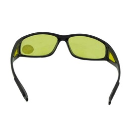 Wrap Around Non Polarized Yellow Lens Bifocal Sunglasses B131 (Shiny Black Frame, 2.50)