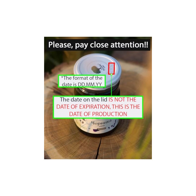 Russian Forest All Natural Huckleberry Premium Jam No Added Sugar,