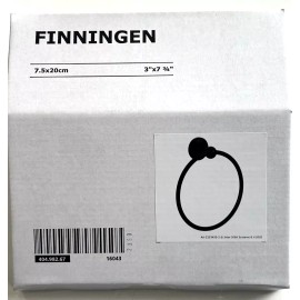 Ikea Finningen Towel Hanger Black Round 7.75" x 3"  New