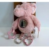 Dreamgro Fuzzy Pink Elephant Activity Buddy Plush Mirror Rattle Crinkle