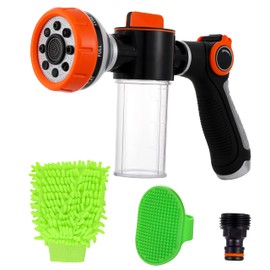 Dog Wash Hose, 8 Patterns High Pressure Garden Hose Soap Sprayer with Soap Dispenser Bottle for Dog Washing, Watering Flowers, Car Wash,House Cleaning, Pet Shower Bathing Tool