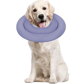Soft Dog Cone Alternative After Surgery, Adjustable Collar for Dogs, Waterproof Dog Recovery Collar for Small and Medium Dogs (Blue Grey, Large)