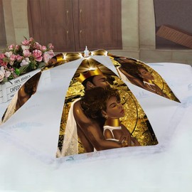 Food Cover Pop Up Food Covers,Perfect Food Serving Covers for Outdoor Camping and Picnic Reusable Tent Umbrella for Outside Collapsible Mesh Food Covers Screen African Queen And King Black Crown