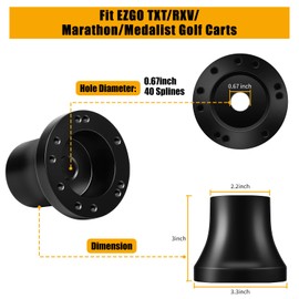 EZGO Steering Wheel Adapter Hub for EZGO TXT/RXV/Marathon/Medalist Golf Carts with 5-6 Holes Golf Cart Steering Wheel