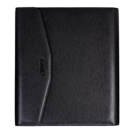 Case-it VP Pro Padfolio Portfolio Binder, Removable 1 Inch O-Ring Binder, Includes Letter Size Writing Pad, Tri Fold Snap Closure, Multiple Pockets, Black (LL-PRO-35)