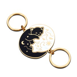 Couple Gift Keychain Cute Valentine's Day Gift for Boyfriend Girlfriend Matching Gift Couple Stuff for Him Her Cat Lover Best Friend Bestie Husband Wife for Christmas Birthday Anniversary Wedding