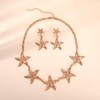 Starfish Earrings Necklace Braacelet - Gold Starfish Dangle Earrings Statement