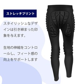 Rmally Hip Protector, Snowboard Pad, Long Type, Mesh Underpants, Breathable, Butt Pad, EVA Foam & Memory Foam 2-Layer Pad, Shock Absorbing When Falling, Padded Knees, Unisex, (M)