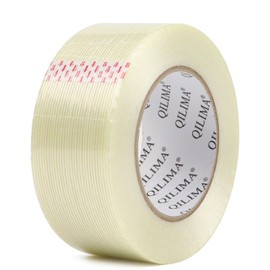 QILIMA Extra Strong Filament Tape,Clear Filament Strapping Tape,Fiberglass Tape,Heavy Duty Tape（50MM X 50M）