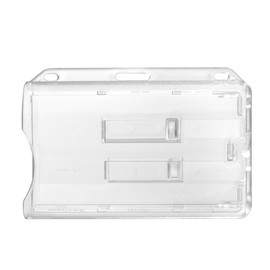 Karteo® ID Card 2 Cards Plastic Hard Plastic Clear Cover for ID Cards Service ID Credit Card Bank Card Health Cards with 2 Sliders Polycarbonate Horizontal (ID Card Case Card Case ID Holder Card Holder Card Case Holder, transparent
