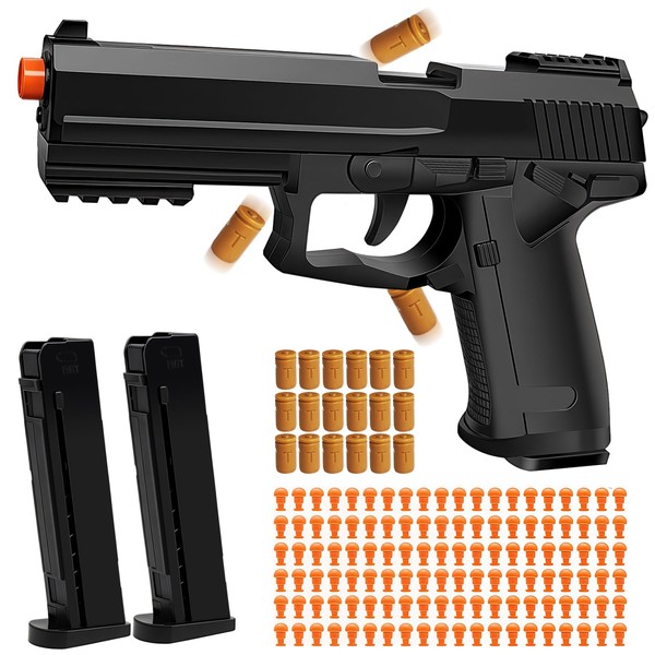 Tcxomino Black Automatic Shell Ejecting Toy Gun for Age 8-13+