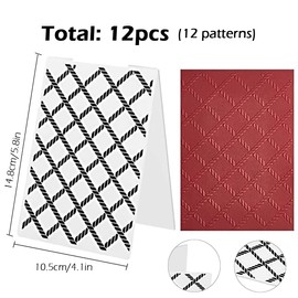 Cartella per Goffratura, 12 Pz Modello Cartella Goffratura,Cartella per Goffratura 3D,per Scrapbooking Album Diario Biglietto d'auguri Artigianato Creazione Fai da Te(14.8 x 10.5 cm) (Stile 3)