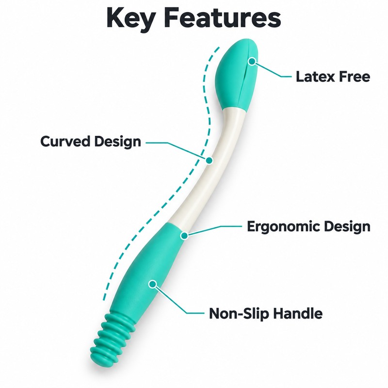 Toilet Wiping Aid for Easier Personal Hygiene – Long-Reach Curved