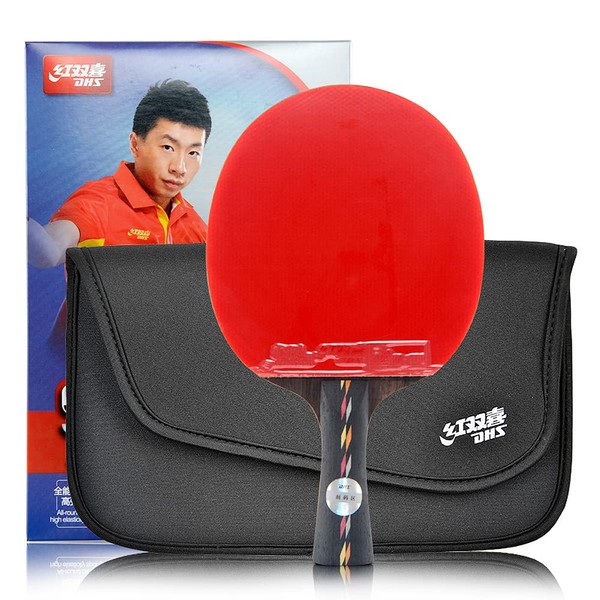 EnergyPower DHS 5002C Table Tennis Racket, Shake Hand, Double-Sided Leopard,