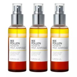 Missha 미샤 비폴렌 리뉴 미스트 앰플, 100ml, 3개 [100ml x 2개] Missha Bee Pollen Renew Mist Ampoule, 100ml, 3 pieces [100ml x 2 pieces]