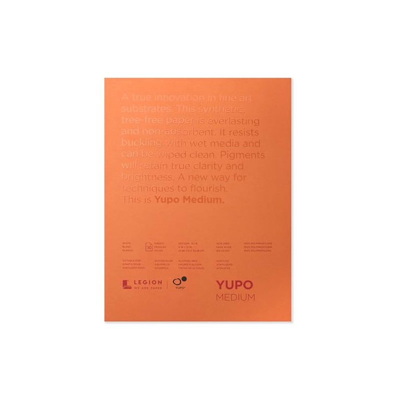 Yupo Paper L21-YUP197W912 Hojas Blancas, 9" x 12", 10 Unidades