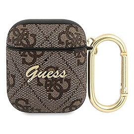 Guess GUA24GSMW Case for AirPods Brown 4G Script Metal Collection