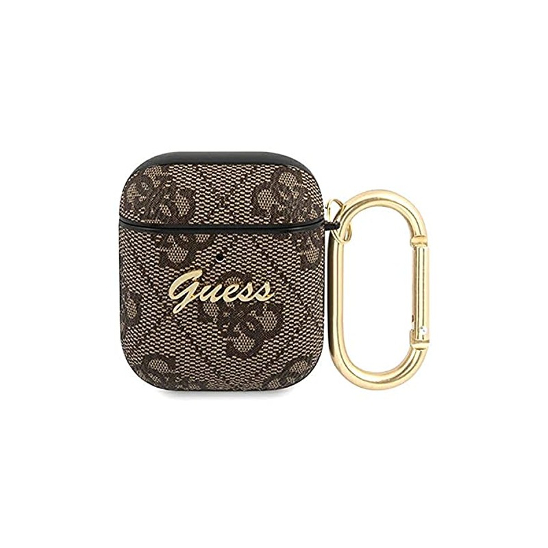 Guess GUA24GSMW Case for AirPods Brown 4G Script Metal Collection