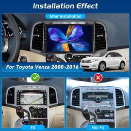 [4+64G] NHOPEEW Android Car Stereo for Toyota Venza 2008-2016 - Car Radio with 9 Inch HD Touchscreen - Wireless CarPlay & Android Auto / 32 EQ/WiFi/GPS Navi/SWC/Bluetooth + AHD Backup Camera