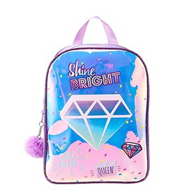 Children's Girls Diamond design Holographic Shine Bright Backpack Fashion PVC Rucksack School Travel Bag