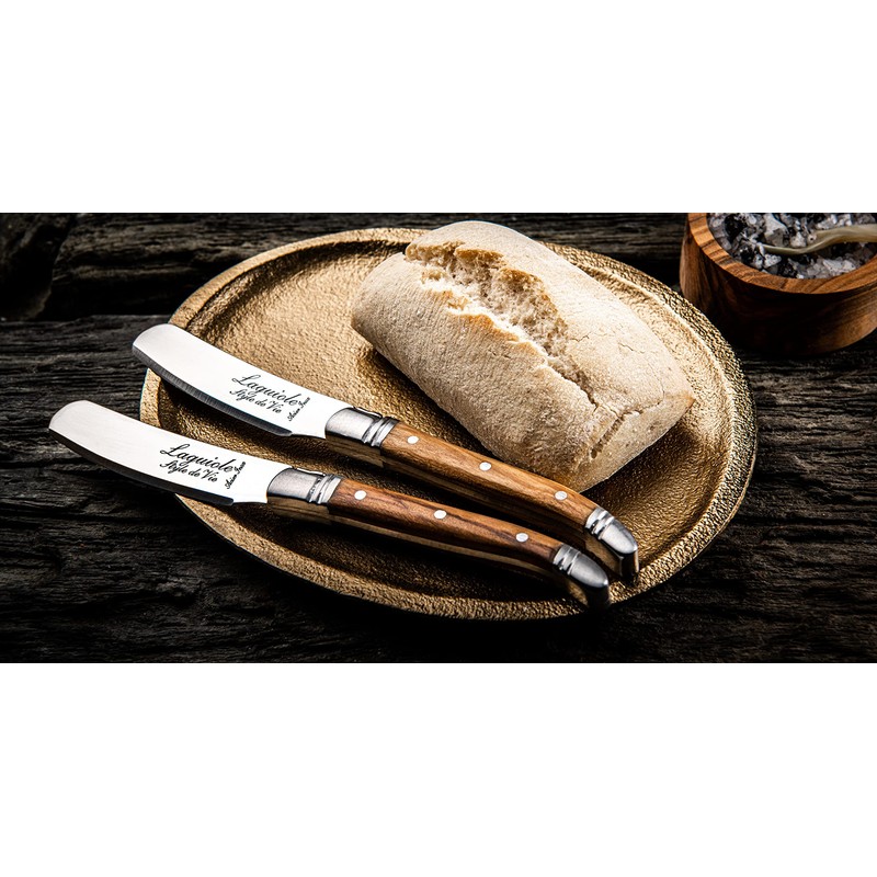 Laguiole Style de Vie Buttermesser Luxury Line, 4-teilig, Olivenholz