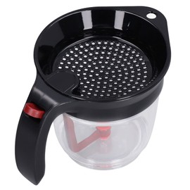 1000ml Capacity Fat Separator Efficiently Removes Grease Strainer Red Button, Heat Resistant Portable Gravy Separator for Hot or Cold Fluids