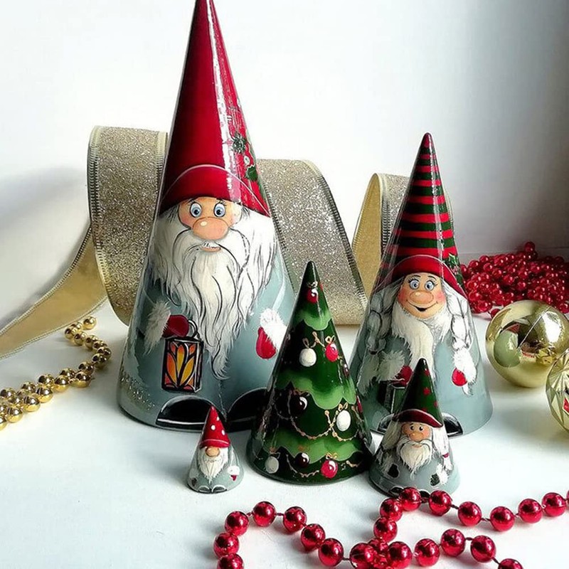 5 Pcs Christmas Matryoshka Christmas Dwarf Collection Doll Stacking Doll
