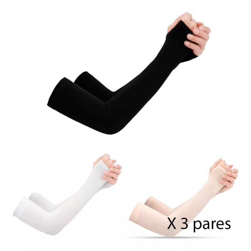 Veraly 3 Par Mangas Protectoras Uv Licra Protector Sol Deportes