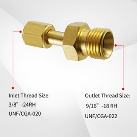 Puaibbsi Regulator/Torch to Hose Adaptors, "A" 3/8"-24 to "B" 9/16"-18 for Oxygen and Fuel Gas, Oxygen Acetylene Adaptors