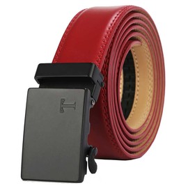 Derss Belts for Men, Tonywell Leather Ratchet Belt Adjustable Trim to Fit with Automatic Click Buckle