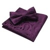 HISDERN Men's Pre-tied Bow Tie Dark Purple Bow Ties and