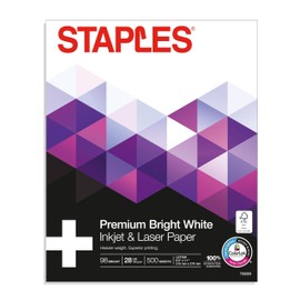 Staples 733333 8.5-Inch X 11-Inch Laser Paper 28 Lbs. 98 Brightness 500/Ream (733333)