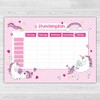 Papierdrachen Timetable DIN A4 Pad – Unicorn Motif – Writeable