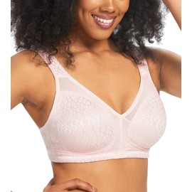 HACI Women's Minimizer Bra Full Coverage Non Padded Wirefree Plus Size for Large Bust Support Seamless(34DD, Pink)