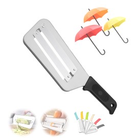 Cabbage Shredder & Stainless Steel Dual Blade Julienne Cutter - Shredder Knife for Vegetables with 3PCS Umbrella Hooks (Black)