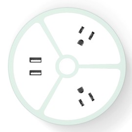 Tech Candy Power House Charging 2 USB Ports, 2 Outlet Plugs, Smart Technology, Fast Trendy Design, 6 ft Cord, Extension Cord Organizer Power Strip Surge Protector Pretty Mint