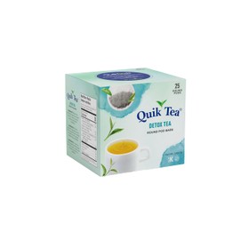 QuikTea Detox Green Tea Bags - 25 Count - All Natural, Preservative Free - Herbal Blend with Natural Ingredients - Soothing and Detoxifying Herbal Green Tea Bags, Kosher