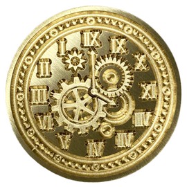SREGIT Sealing Stamp Head [Plenty of Designs] Sealing Wax 0.1 inch (25 mm) Head Only (01. Retro Watch)