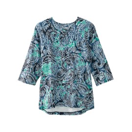 Women’s Open-Back Adaptive Criss Cross Neckline Top - Paisley Blues 3XL