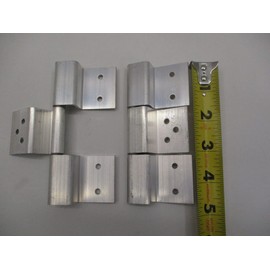 (2) Offset Aluminum 3 Leaf Trailer Cabinet Compartment Door Hinges/Aluminum