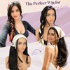 Brown Long Layered Wig with Curtain Bangs Straight Wigs for