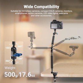 NEEWER Brazo Mágico de 22" con Abrazadera de Escritorio, Montura de Cámara Superior con Brazo Articulado de Micrófono Boom 1/4" 3/8" Hilos para ARRI, 