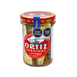 Ortiz Spanish Sardines A la Antiqua "Old Style" Skin On 6.7 oz. Jar