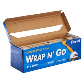Karat 12-Inch x 2000 ft WRAP N’ GO Foodservice Film with Serrated Cutter