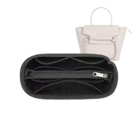 Lckaey Purse Organizer for celine nano belt bag organizer bag insert felt bag organizer 3021Black-M